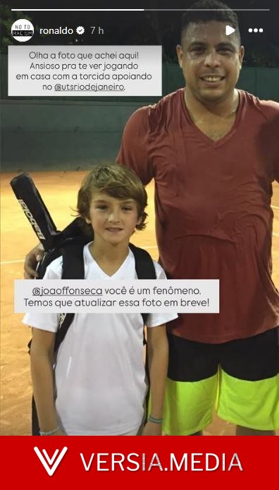 Ronaldo resgata foto rara ao lado de João Fonseca na infância:
