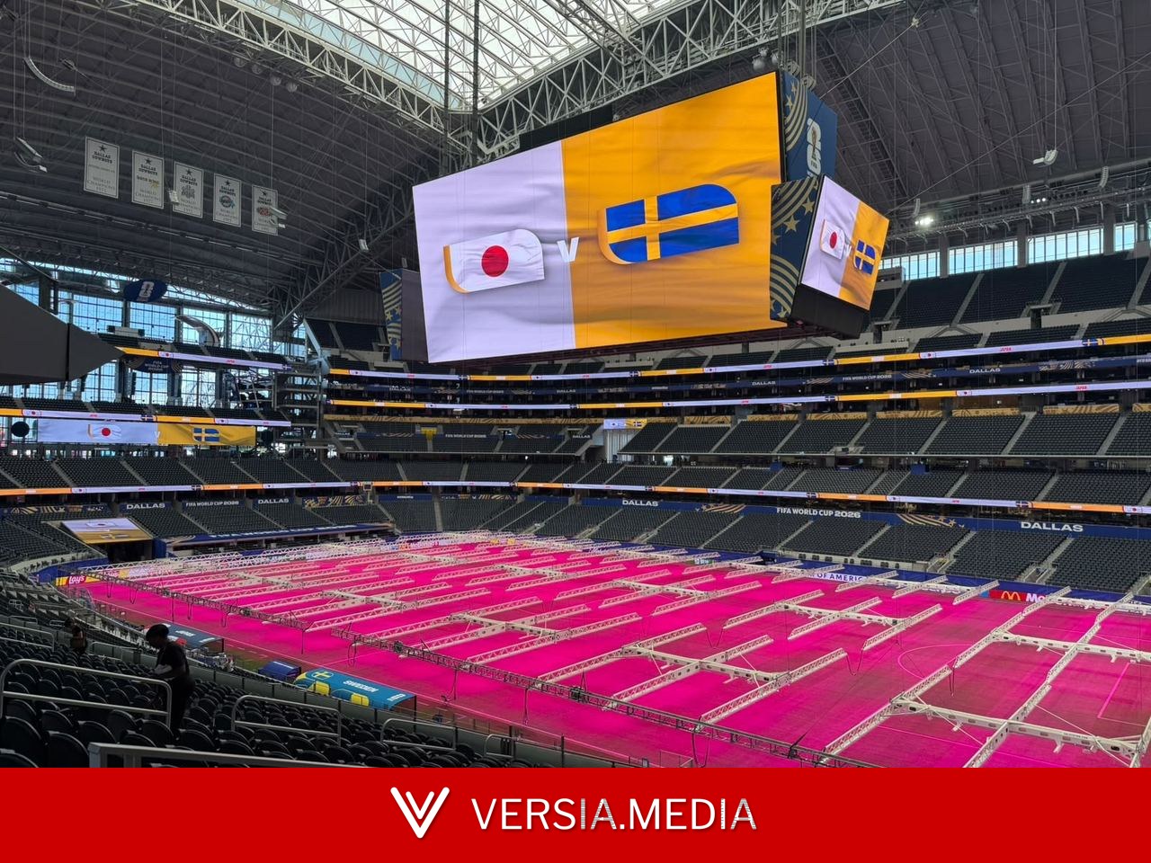 Campo rosa? Gramado de estádio de Dallas passa por tratamento antes de Japão x Suécia