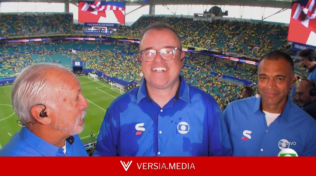 Everaldo sofre com o calor de Miami na transmissão de Escócia x Brasil e vira meme; confira