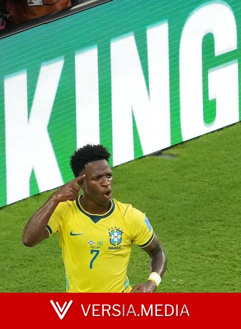 Aura e profecia: fotos de Vini Jr. na vitória do Brasil viralizam nas redes