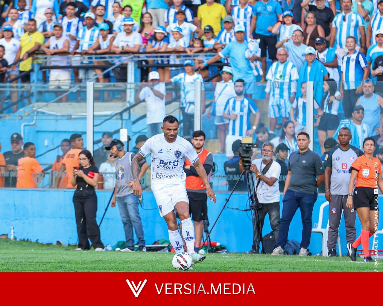 Luciano Taboca celebra primeiro gol pelo Paysandu, explica homenagem e valoriza virada sobre o Guarani