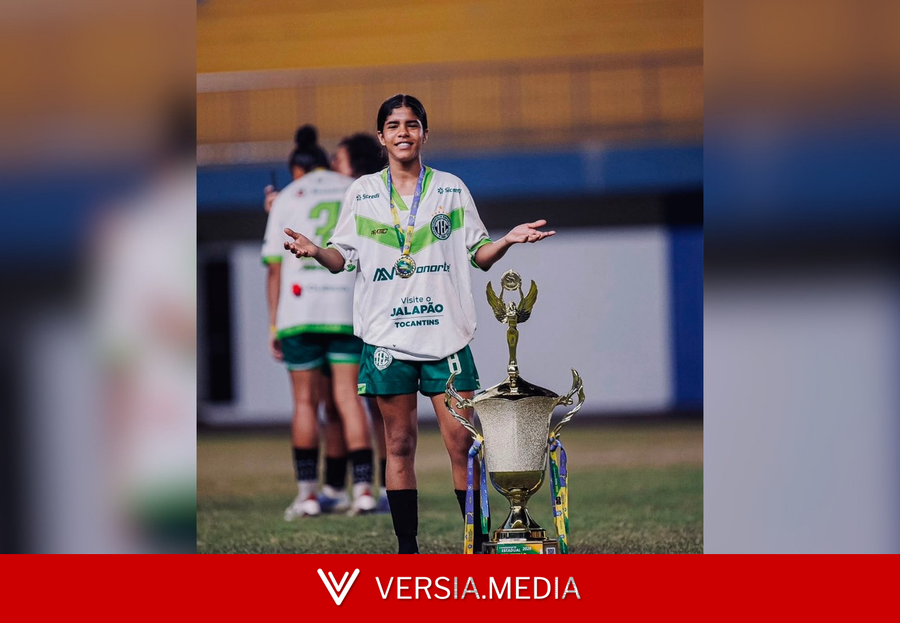 Inspirada em CR7, adolescente de 14 anos marca quatro gols na final do Tocantinense Feminino